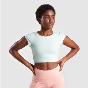 Gymshark dreamy cap sleeve crop top - light green